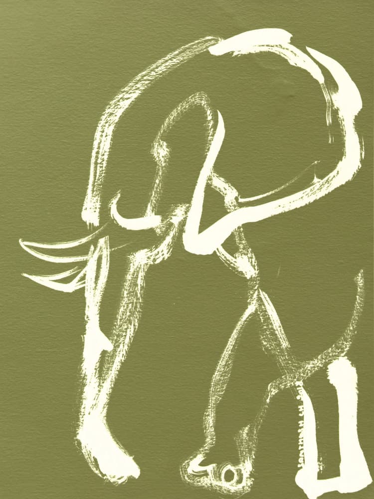 Abstract Elephant Sketch by Santhosh ch — canvas wall art