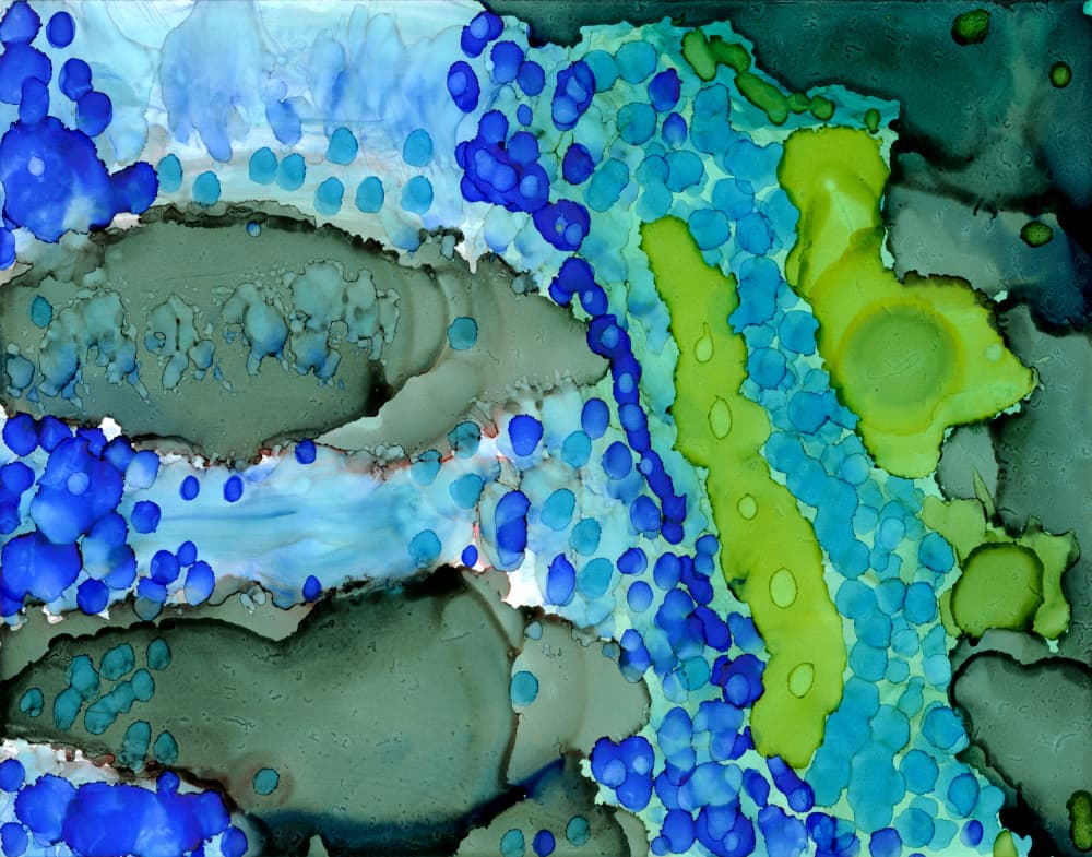 Fluid Blue Green Landscape by Olivia Joy StClaire — canvas wall art