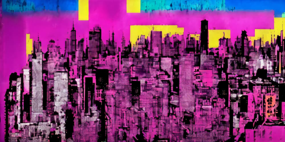Vibrant City Skyline by Cicero Spin — canvas wall art
