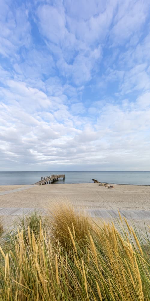 Peaceful Beach Pier by Melanie Viola — canvas wall art