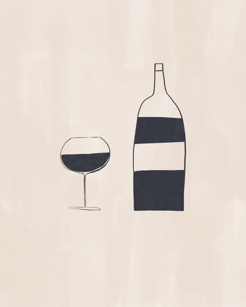 Striped Wine Still Life by Ivy Green Illustrations — canvas wall art