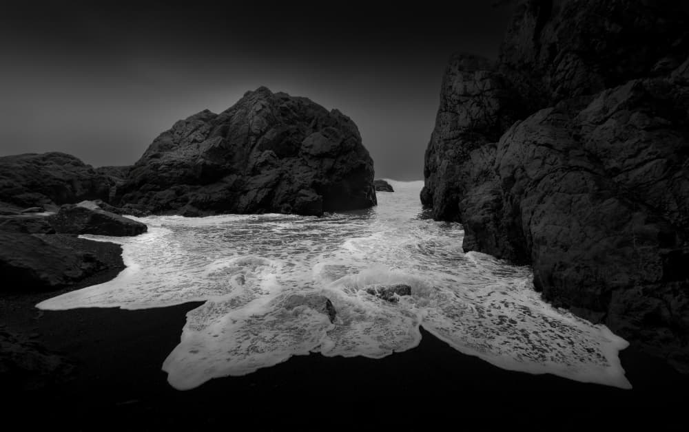 Crashing Ocean Rocks by Bing Li — canvas wall art