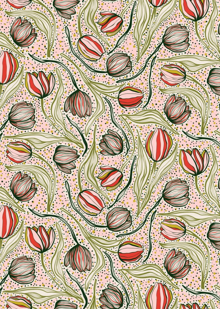 Blush Pink Tulips by Alexandra Weise — canvas wall art