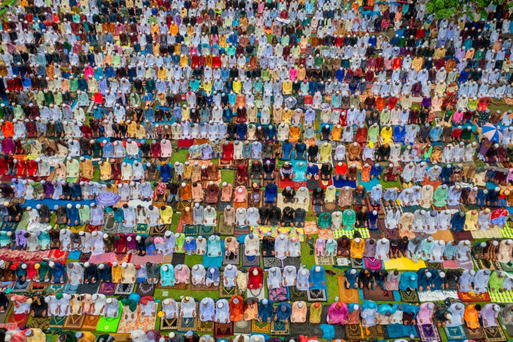Eid Prayer Gathering by Azim Khan Ronnie — canvas wall art