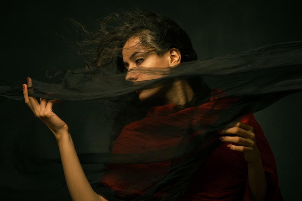 Woman with Flowing Veil by Mehdi Mokhtari — canvas wall art