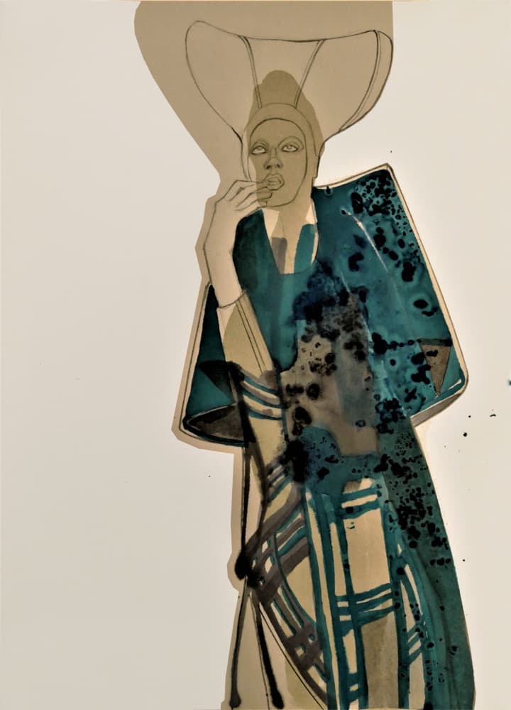 Pensive Fashion Study by Doris Schmitz — canvas wall art