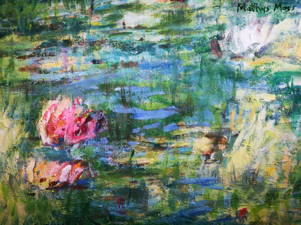 Vibrant Water Lilies by Matthys Moss — canvas wall art