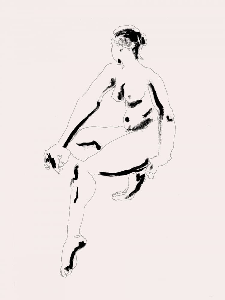 Minimalist Nude Drawing by Francesco Gulina — canvas wall art