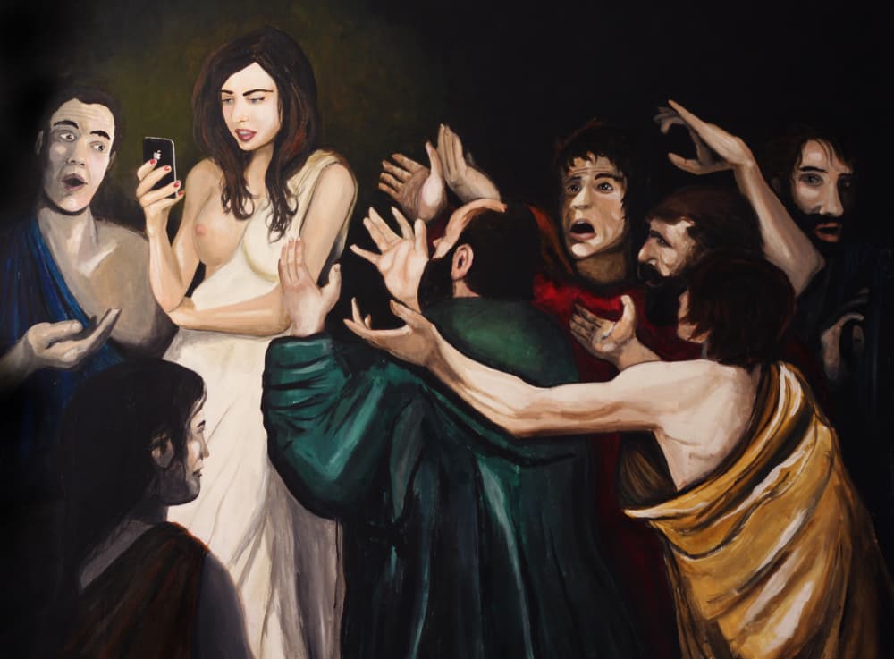 Ancient Meets Smartphone by Gabriel Grecco — canvas wall art