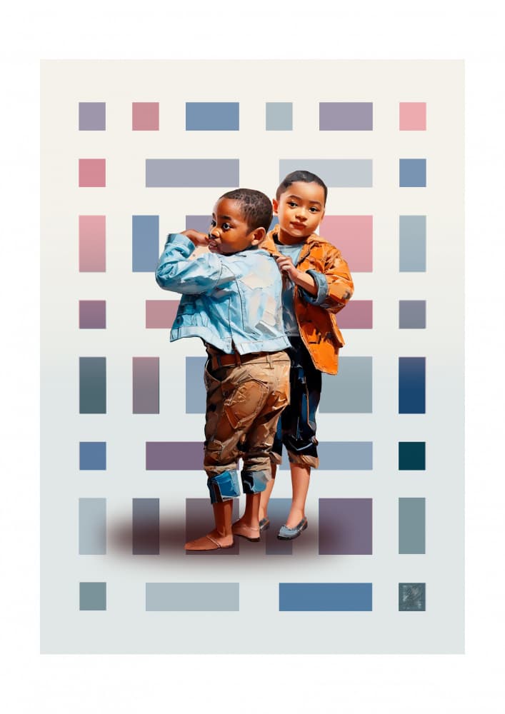 Sweet Childhood Friends by Osvaldo Russo — canvas wall art