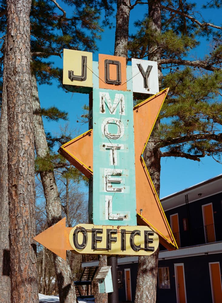 Retro Joy Motel Sign by Bethany Young — canvas wall art