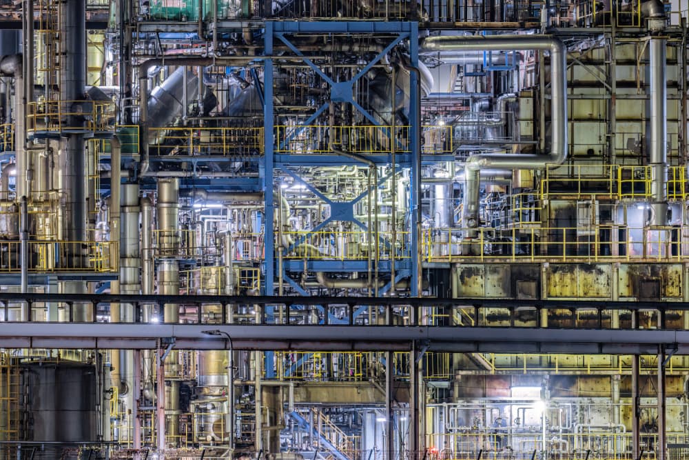Illuminated Industrial Complex by Kobayashi Tetsurou — canvas wall art