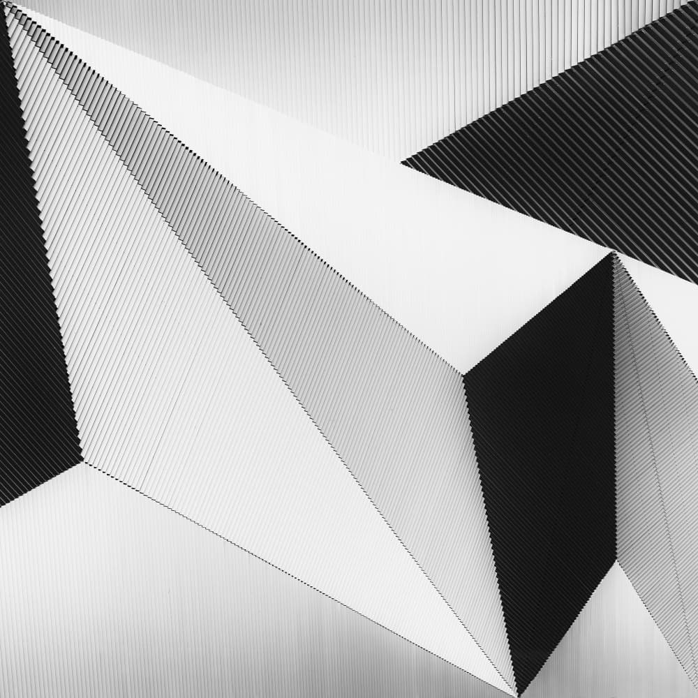 Monochrome Geometric Folds by Greetje van Son — canvas wall art