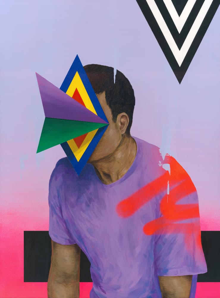 Colorful Geometric Portrait by Famous When Dead — canvas wall art