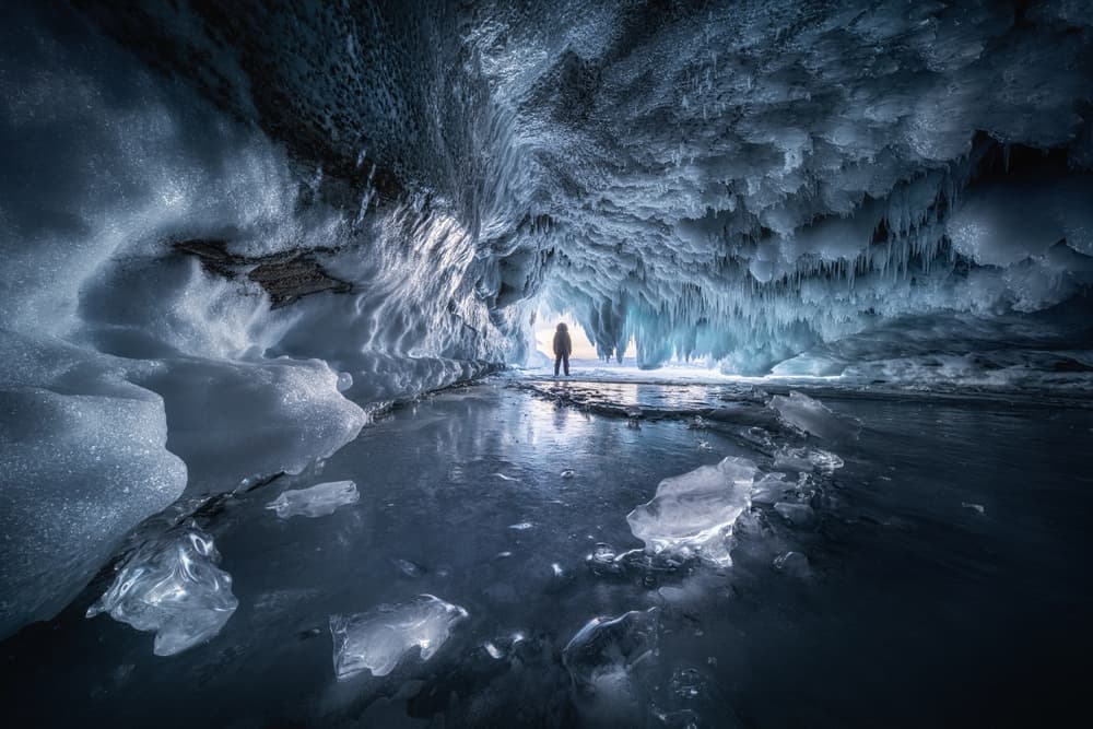 Ice Cave Explorer by Vasily Iakovlev — canvas wall art