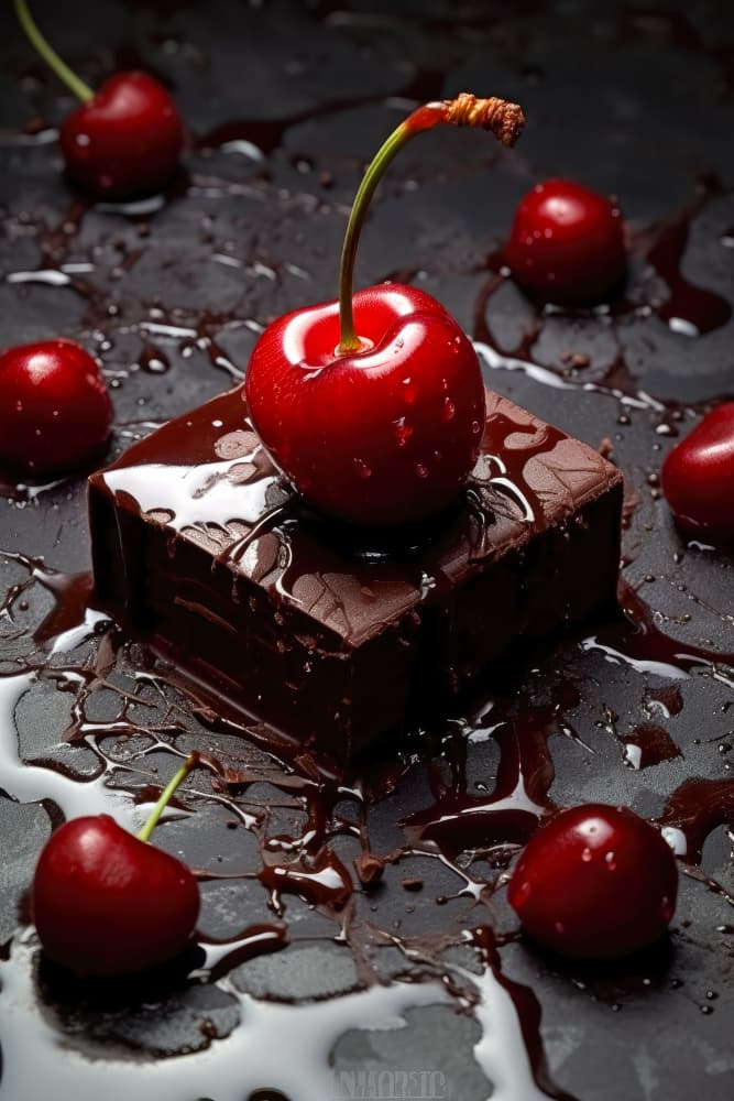 Dark Chocolate Cherry by Justyna Jaszke — canvas wall art