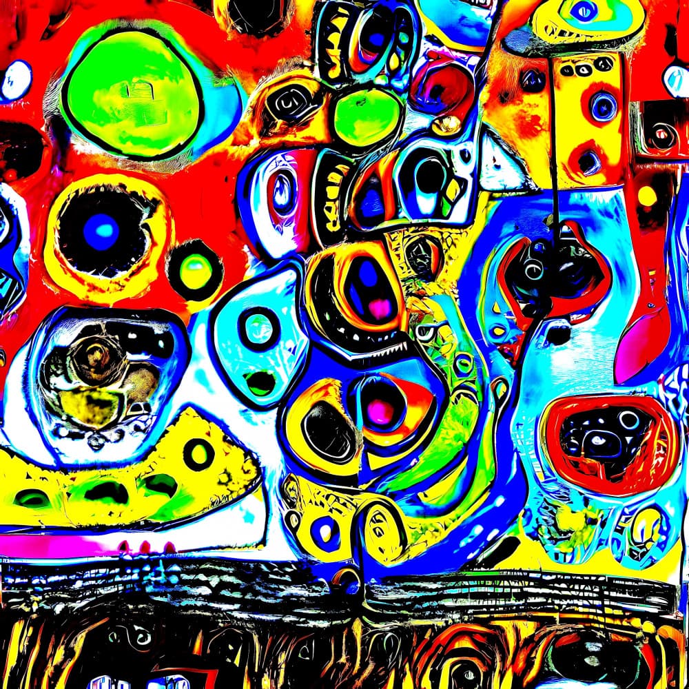 Vibrant Abstract Shapes by mnemonixART — canvas wall art