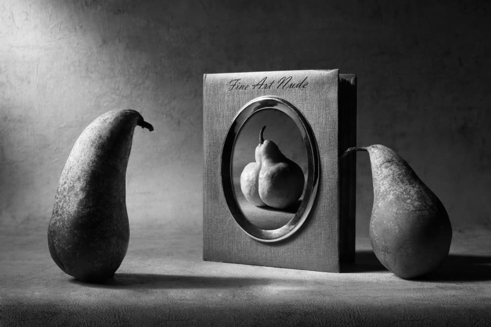 Elegant Pear Nudes by Victoria Glinka — canvas wall art