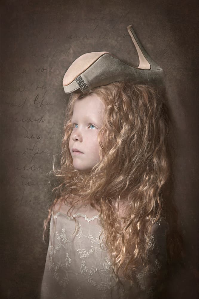 Dreamy Child with Shoe by Carola Kayen-Mouthaan — canvas wall art