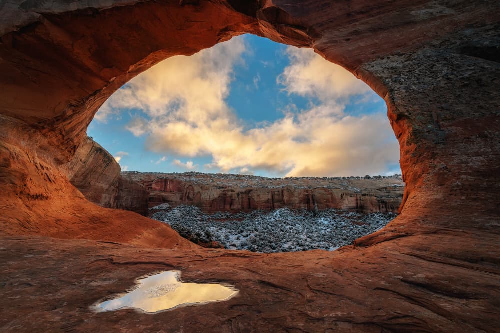 Desert Arch Golden Sky by Mei Xu — canvas wall art
