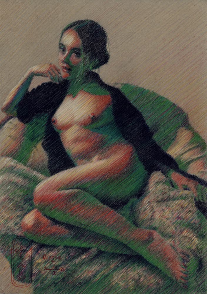 Sensual Reclining Nude by Corné Akkers — canvas wall art