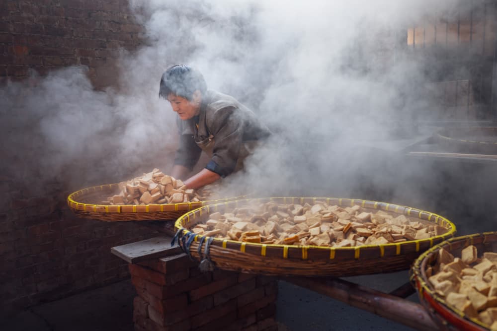 Artisan Tofu Production by Irene Wu — canvas wall art