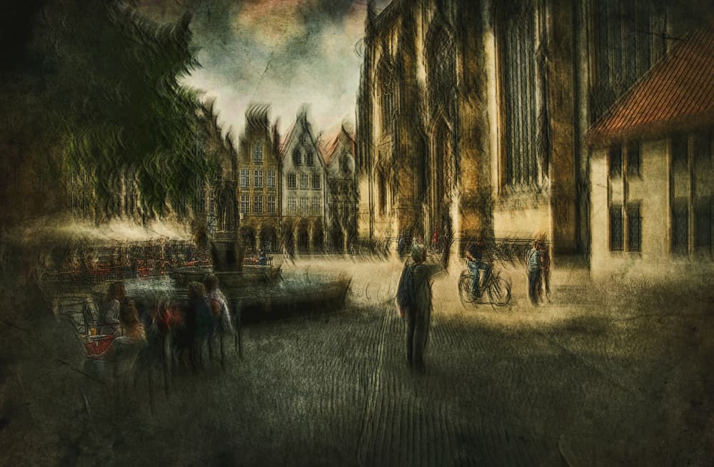 Dreamy Old European City by Jan van der Linden — canvas wall art