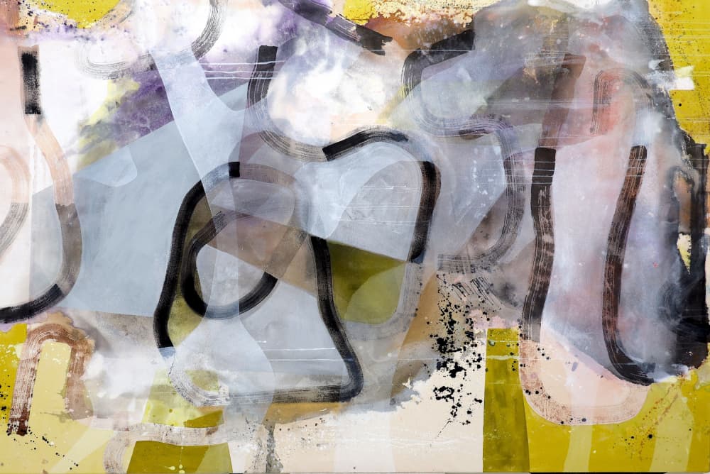 Modern Yellow Movement by POOVI ART — canvas wall art