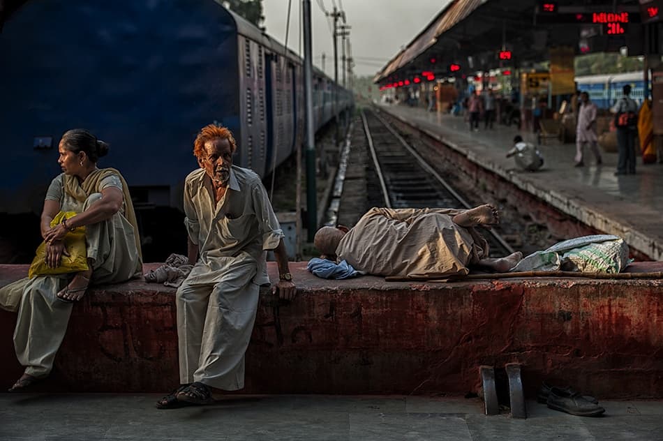 Indian Train Station Life by Prateek Dubey — canvas wall art