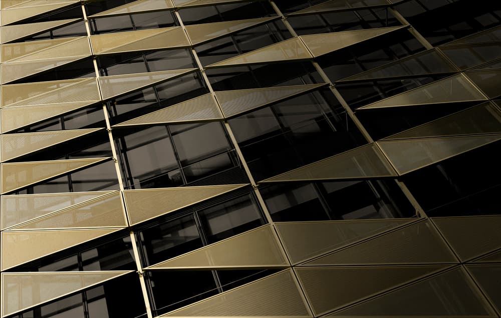 Golden Geometric Facade by Greetje van Son — canvas wall art