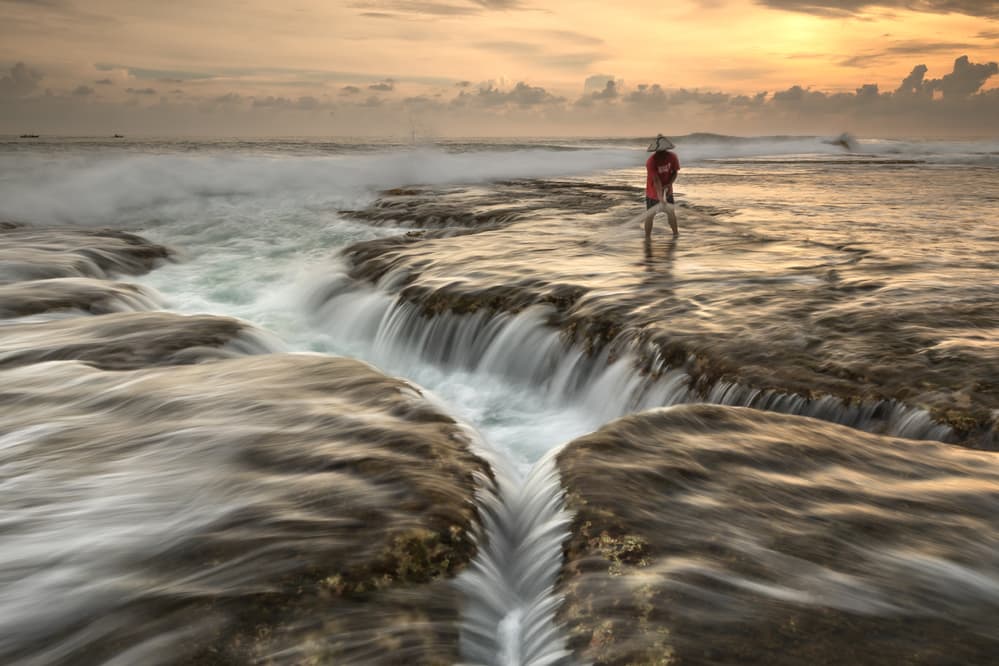 Golden Coastal Cascades by Gunarto Song — canvas wall art