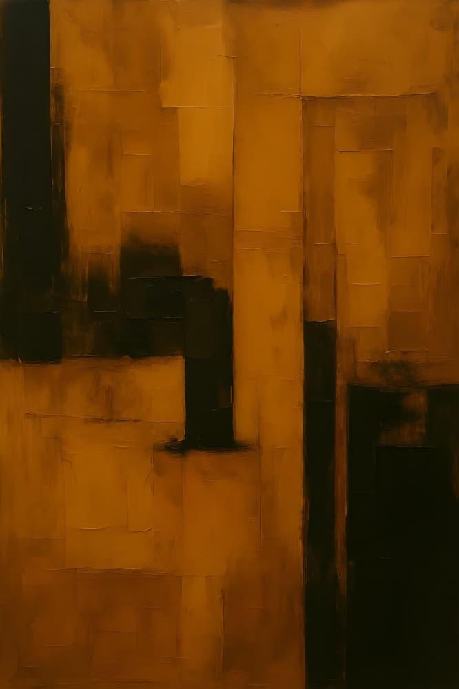 Golden Brown Geometry by HUGO — canvas wall art