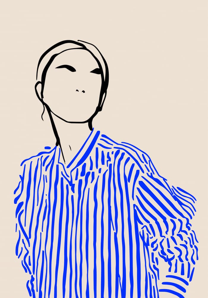 Minimalist Blue Stripes by Greywork.Studio | Eirini Gerakidou — canvas wall art