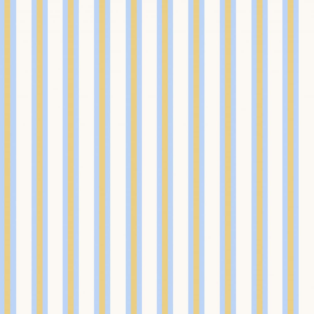 Blue Yellow White Stripes by Giovanna Julião — canvas wall art
