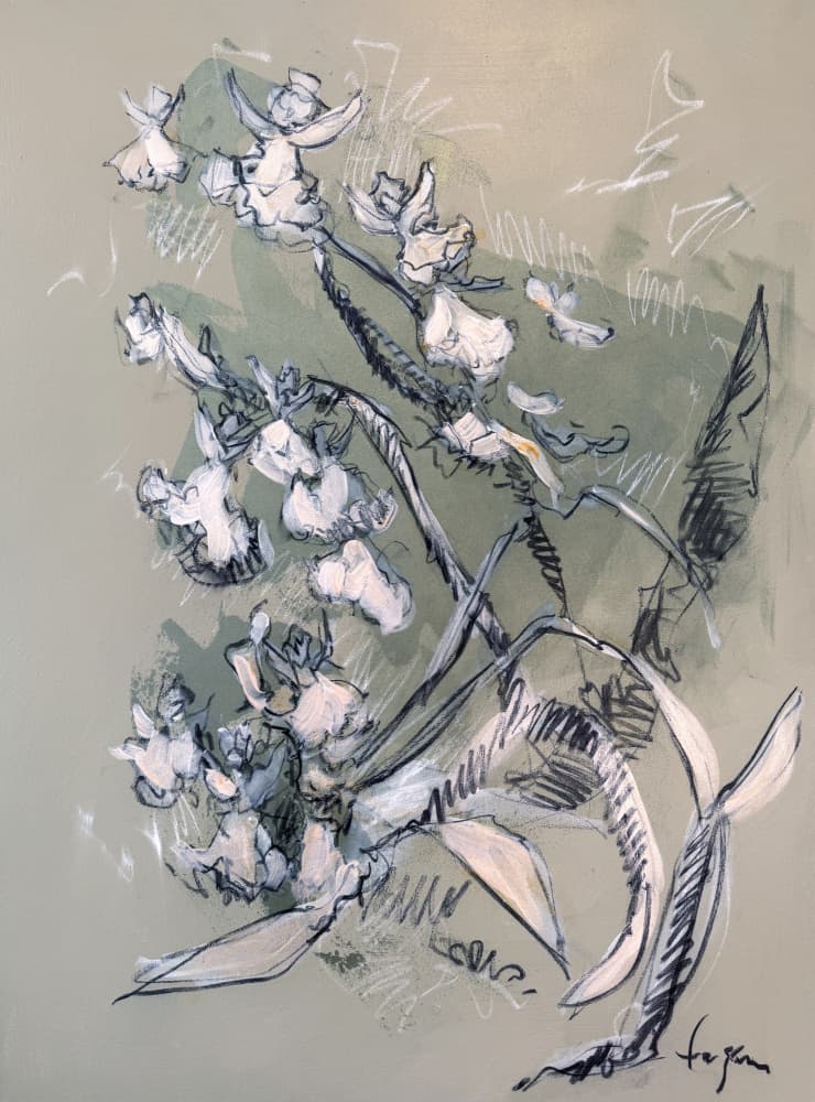 Delicate Floral Sketch by Dorothy Fagan — canvas wall art