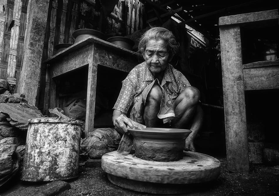 Traditional Pottery Maker by hardibudi — canvas wall art