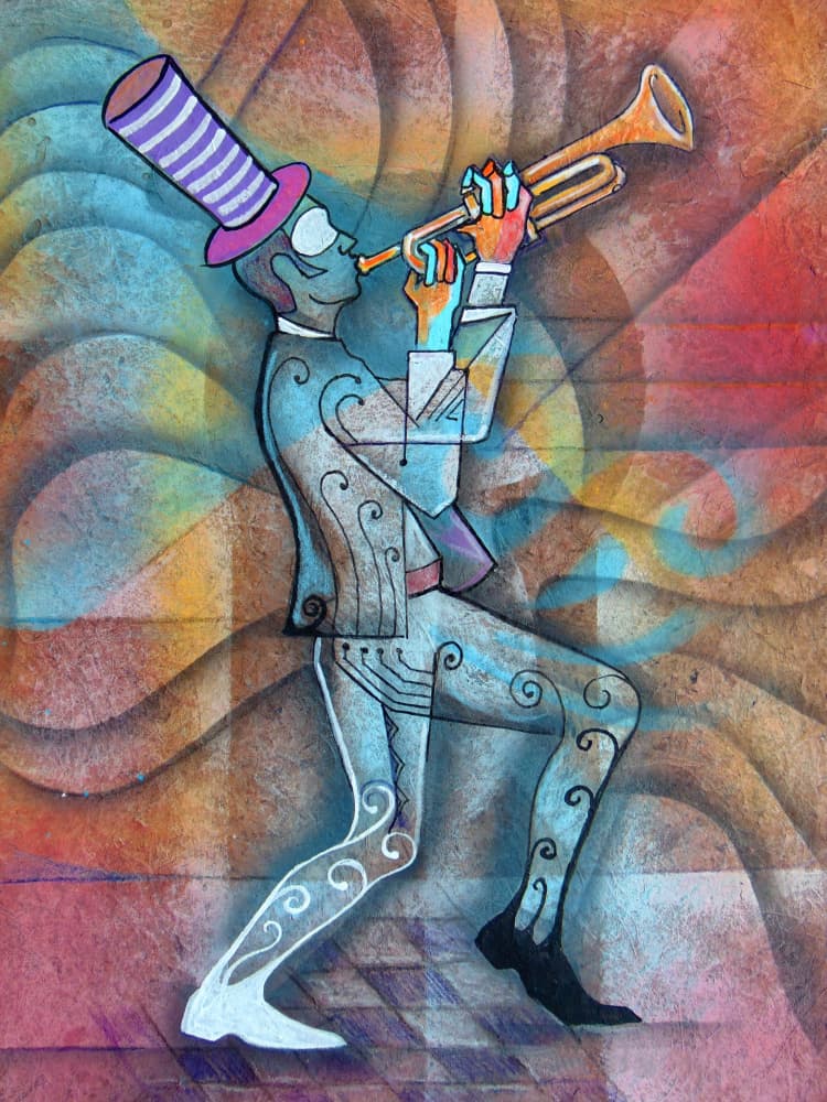 Abstract Jazz Musician by Ricardo Maya — canvas wall art