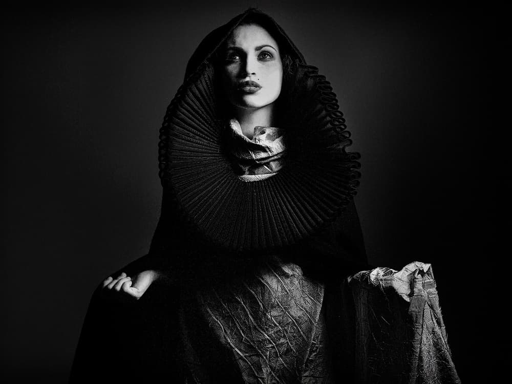 Mysterious Hooded Woman by Joan Gil Raga — canvas wall art
