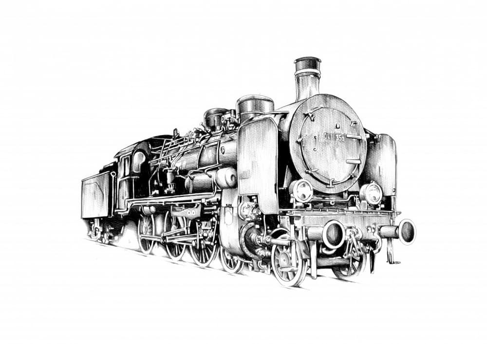 Vintage Steam Locomotive by Kulik — canvas wall art