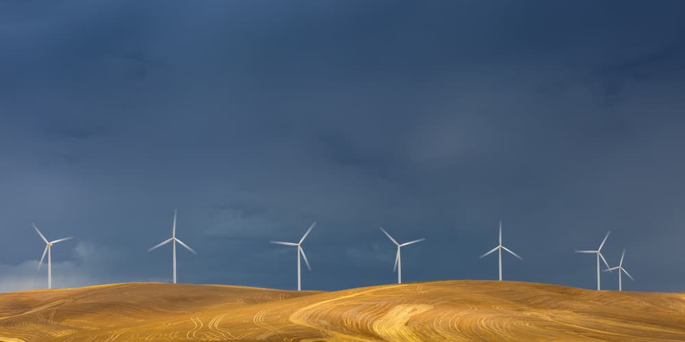 Wind Farm Under Stormy Sky by Tony Xu — canvas wall art