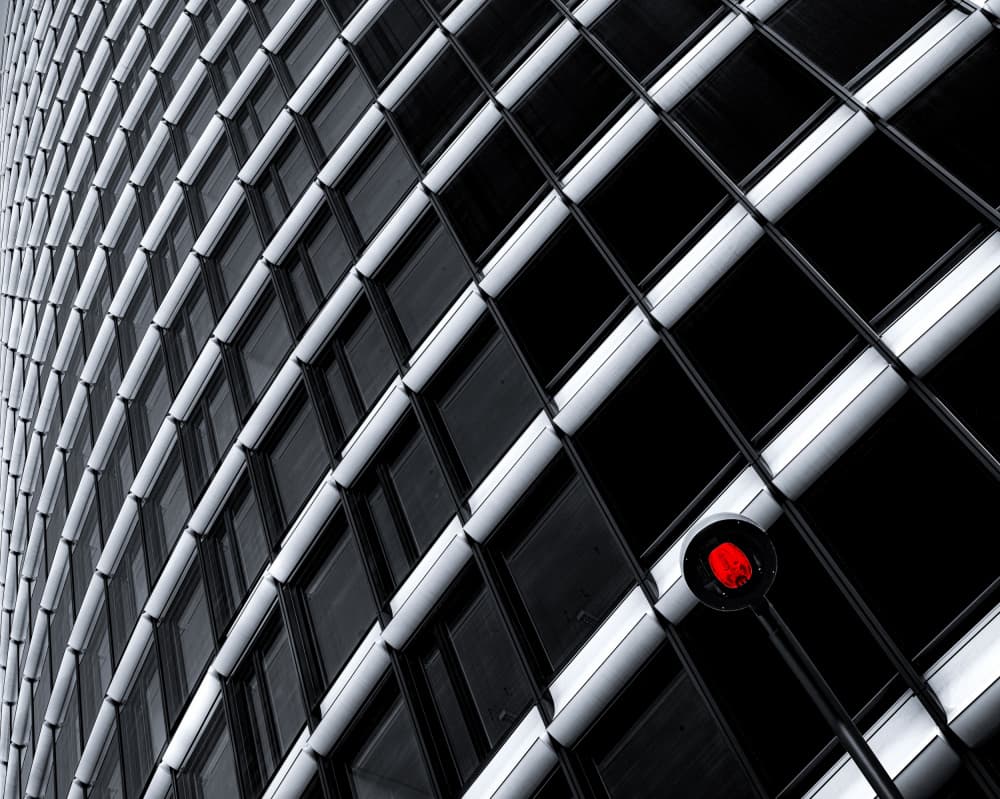 Urban Geometry Red Accent by Roland M Schwerdtfeger — canvas wall art