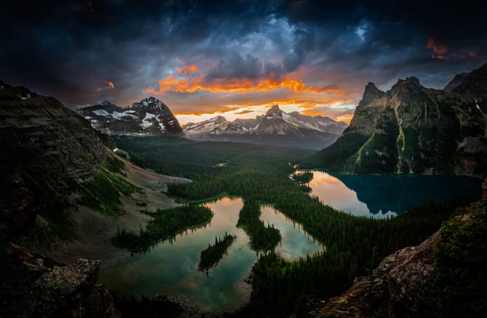 Majestic Mountain Sunset by Bing Li — canvas wall art