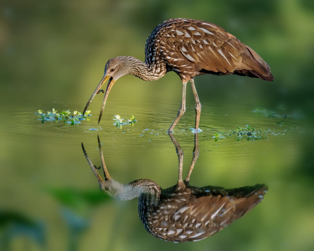 Graceful Limpkin Reflection by Jacob (Jian) Xu — canvas wall art