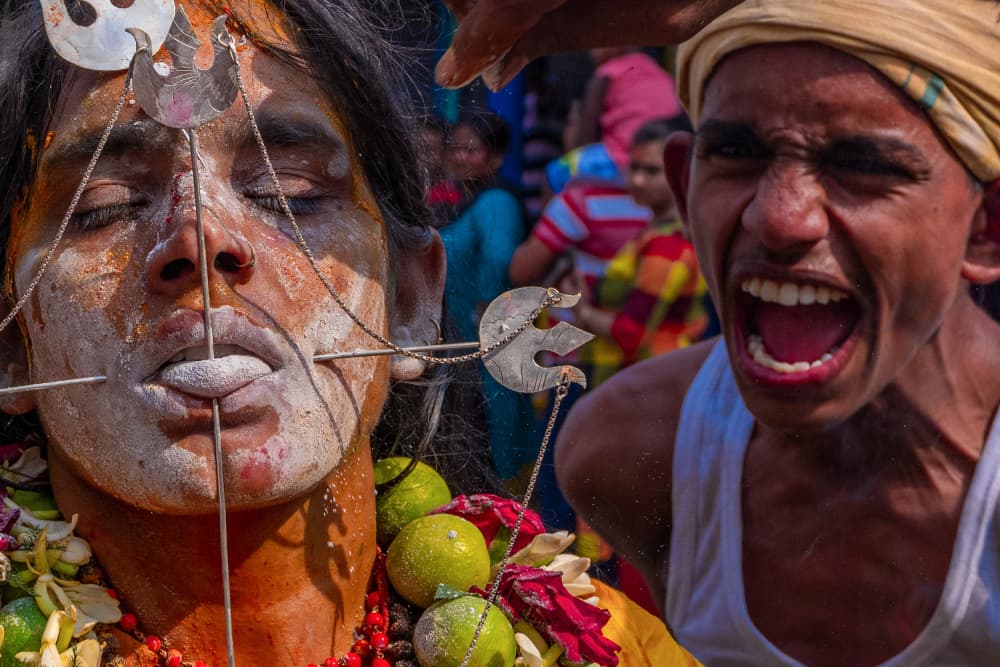Intense Devotion Ritual by Kuntal Biswas — canvas wall art
