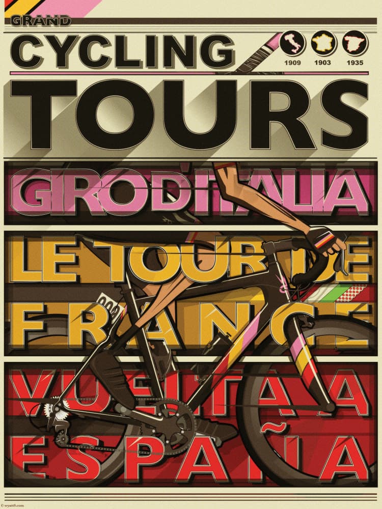 Retro Grand Cycling Tours by Wyatt 9 — canvas wall art