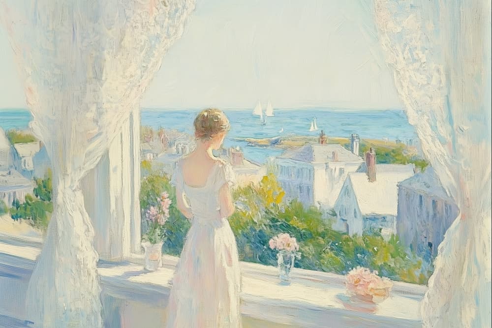 Elegant Coastal View by Melloi Art Prints — canvas wall art