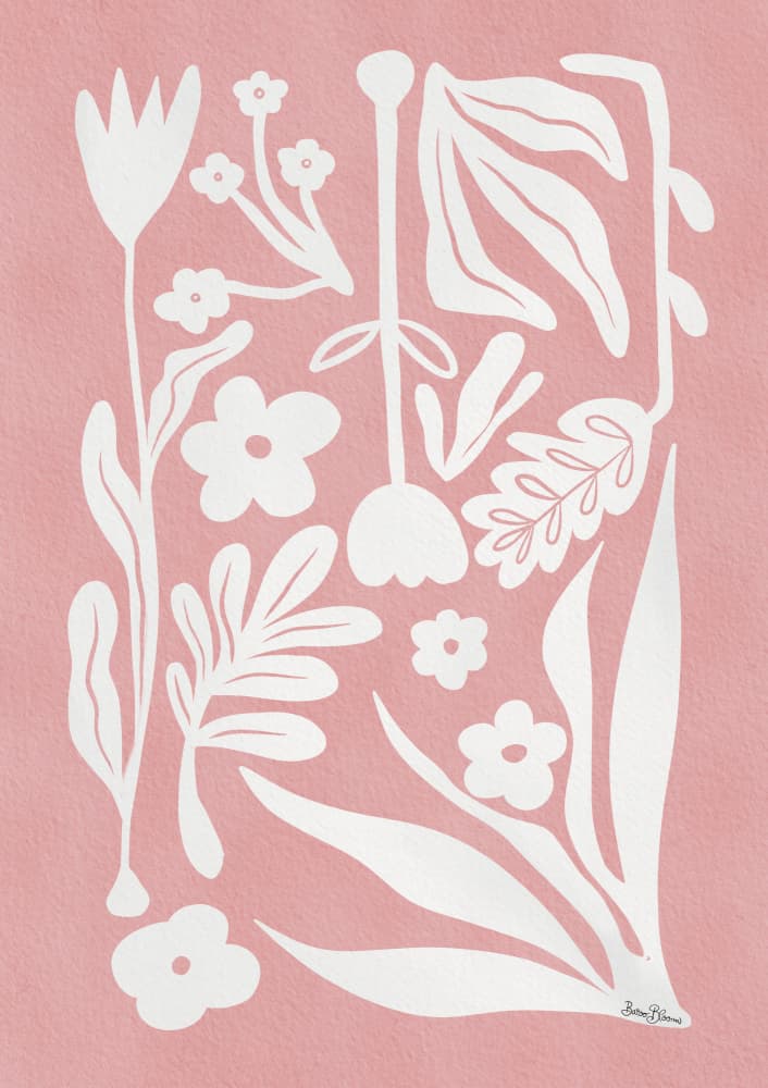 Pink Garden Blooms by Baroo Bloom — canvas wall art