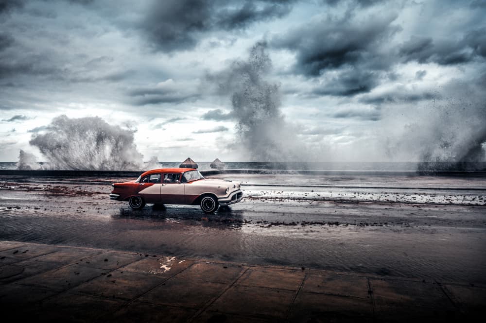 Classic Car Storm by Chao Feng 天馬 — canvas wall art
