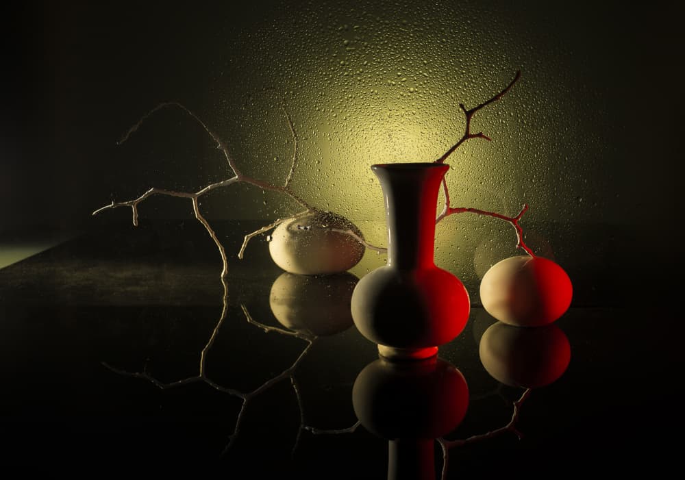 Red Glow Still Life by Evgeniy Popov — canvas wall art