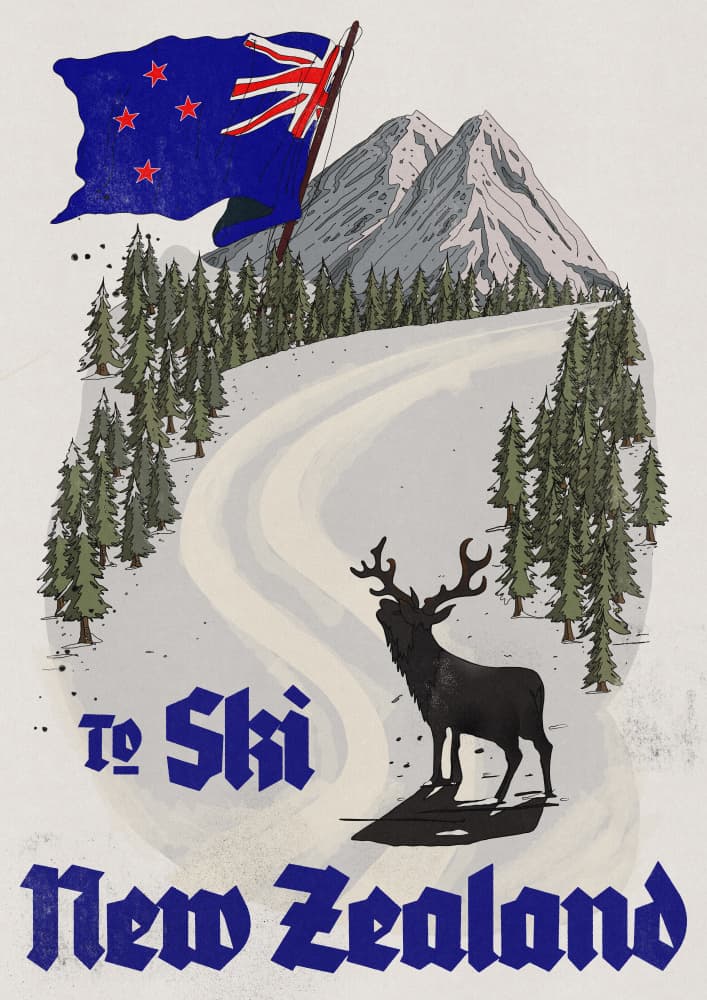 New Zealand Winter Ski by Nicholas — canvas wall art